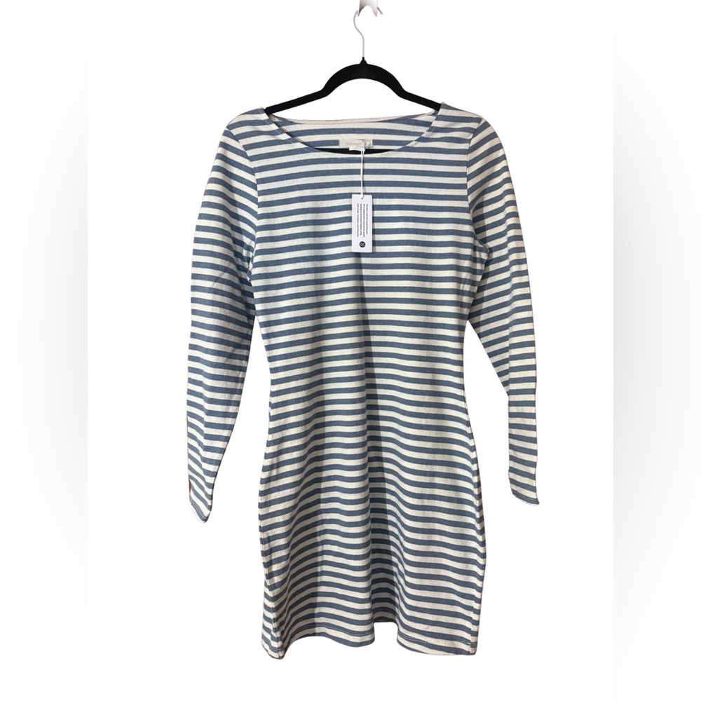 Outerknown dress blue white striped size small NWT